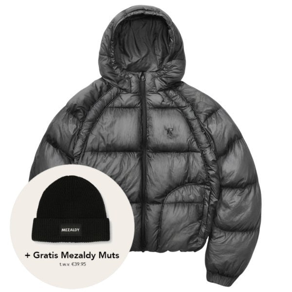 Represent Translucent Hooded Puffer Antraciet