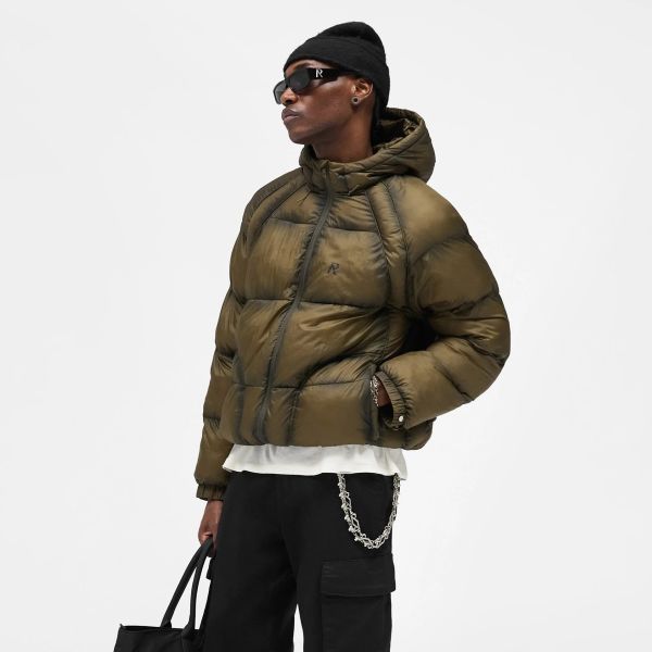 Represent Translucent Hooded Puffer Donker Groen