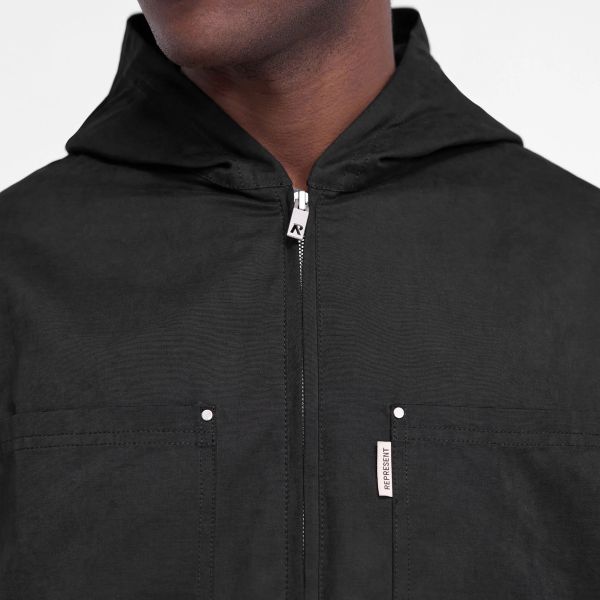 Represent Utility Hooded Overshirt Zwart