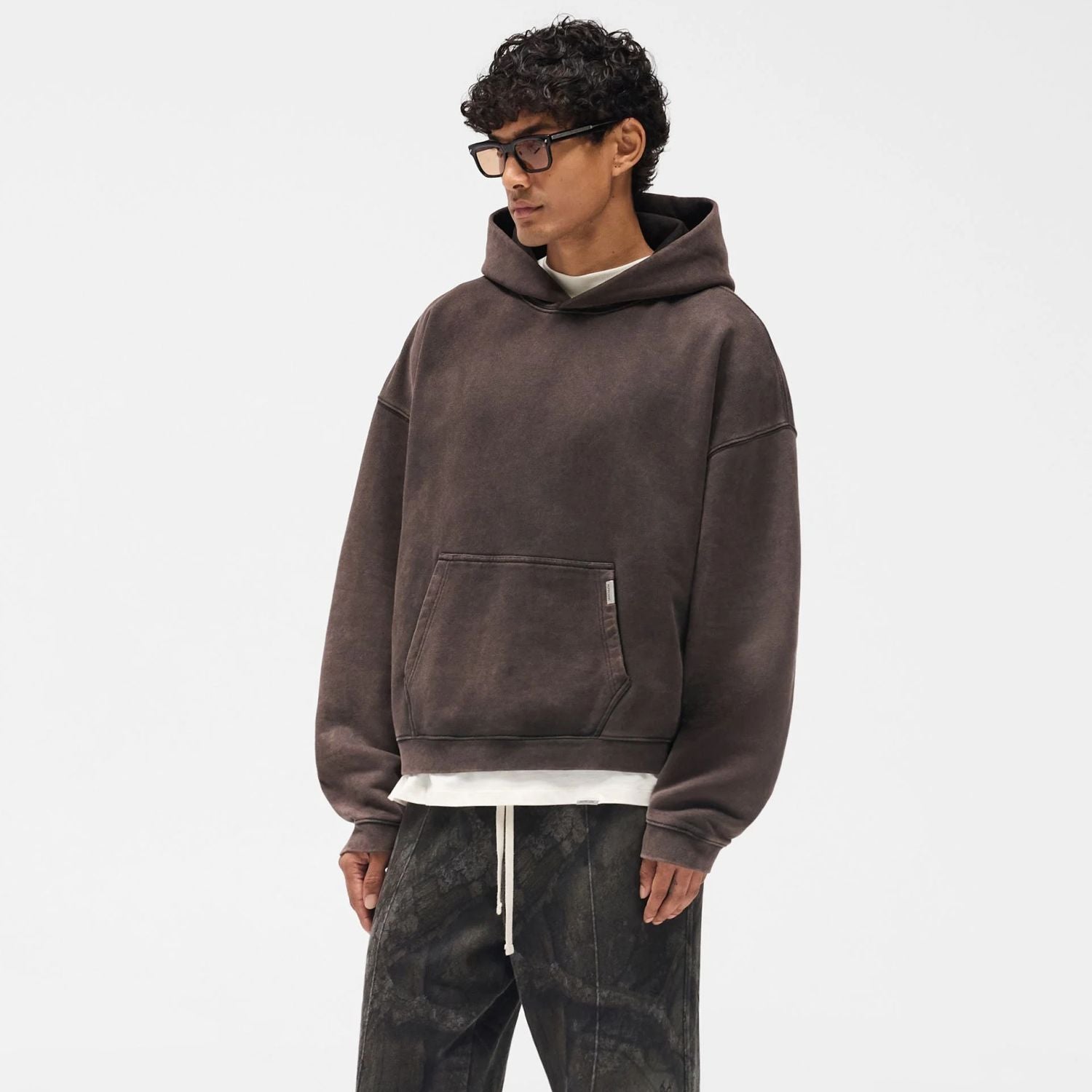 Represent Initial Boxy Hoodie Bruin