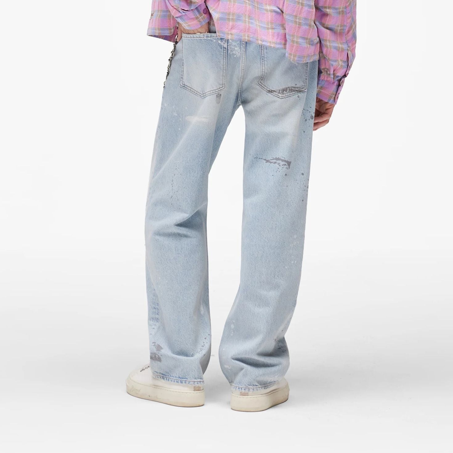 Represent Painted Denim Jeans Licht blauw