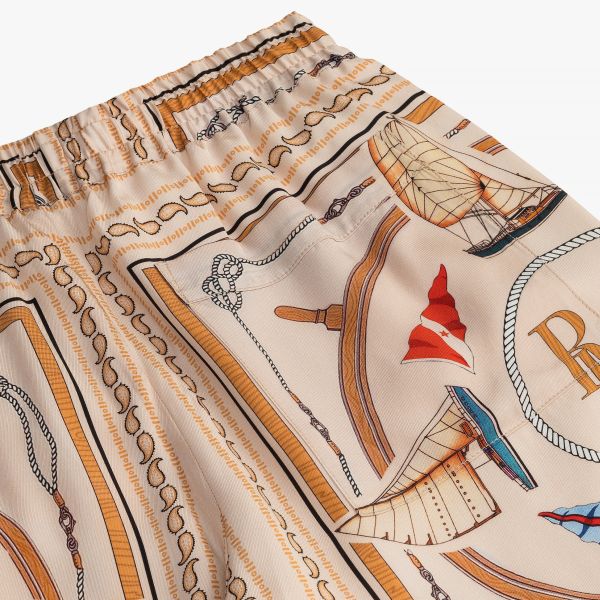 Rhude Nautica Silk Korte Broek Beige