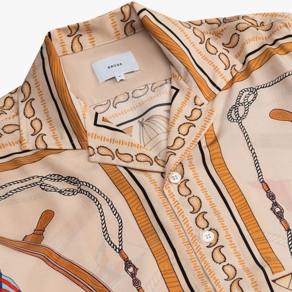 Rhude Nautica Silk Overhemd Beige