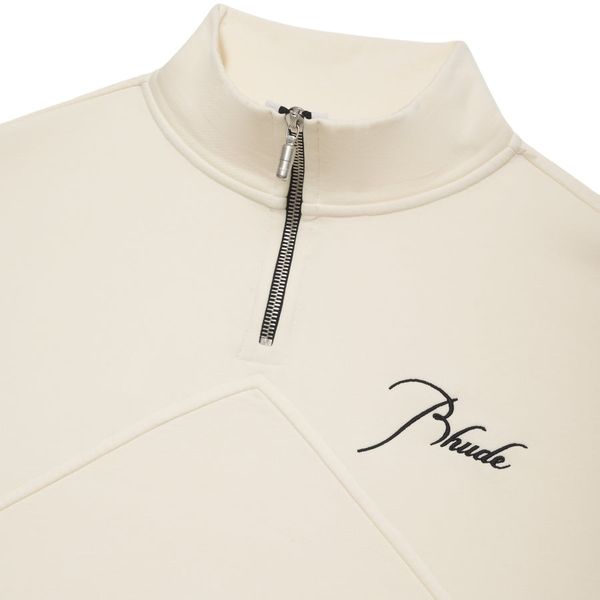 rhude quarte zip sweater off white