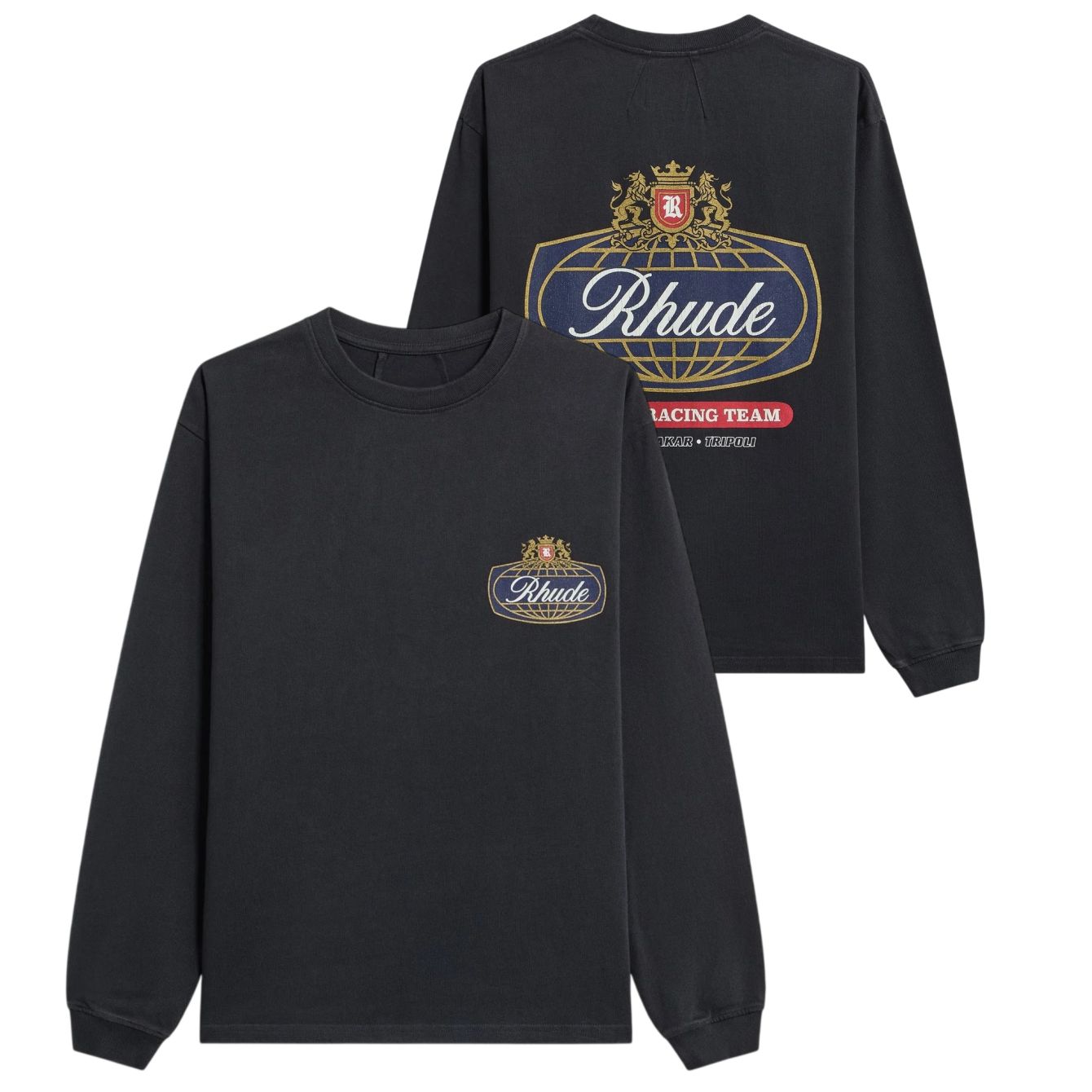 Rhude Safari Crest Longsleeve T-shirt Zwart