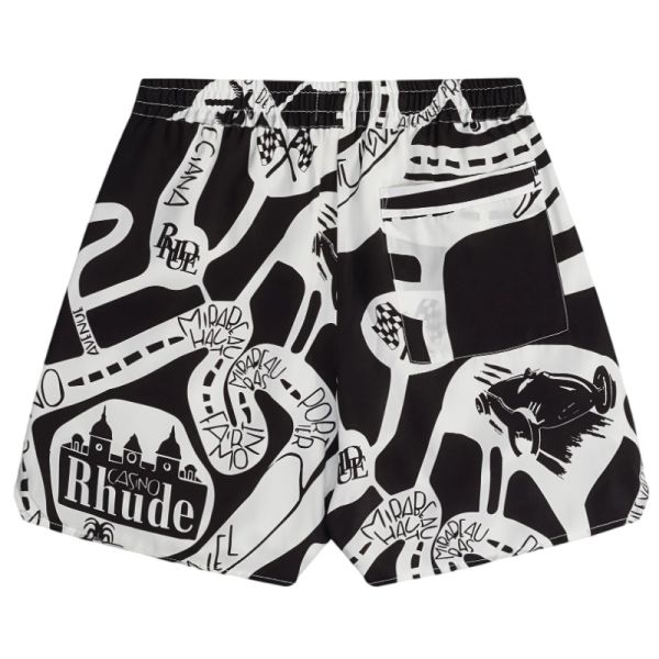 Rhude Strada Silk Korte Broek Zwart