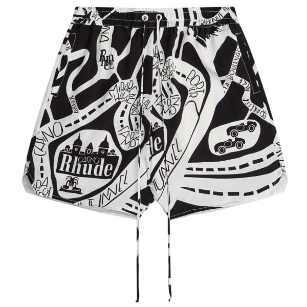 Rhude Strada Silk Korte Broek Zwart