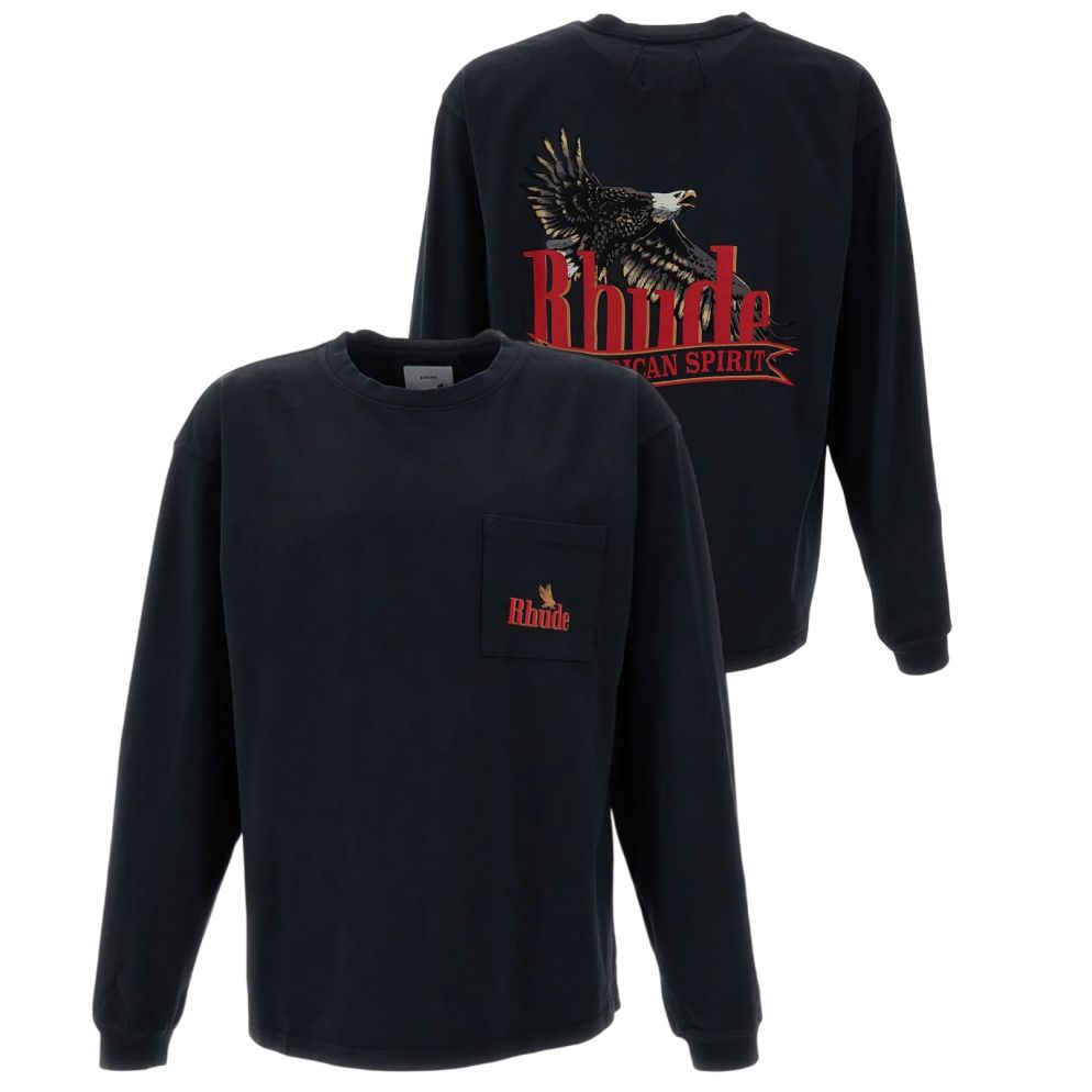 Rhude American Spirit Pocket Longsleeve T-shirt Zwart