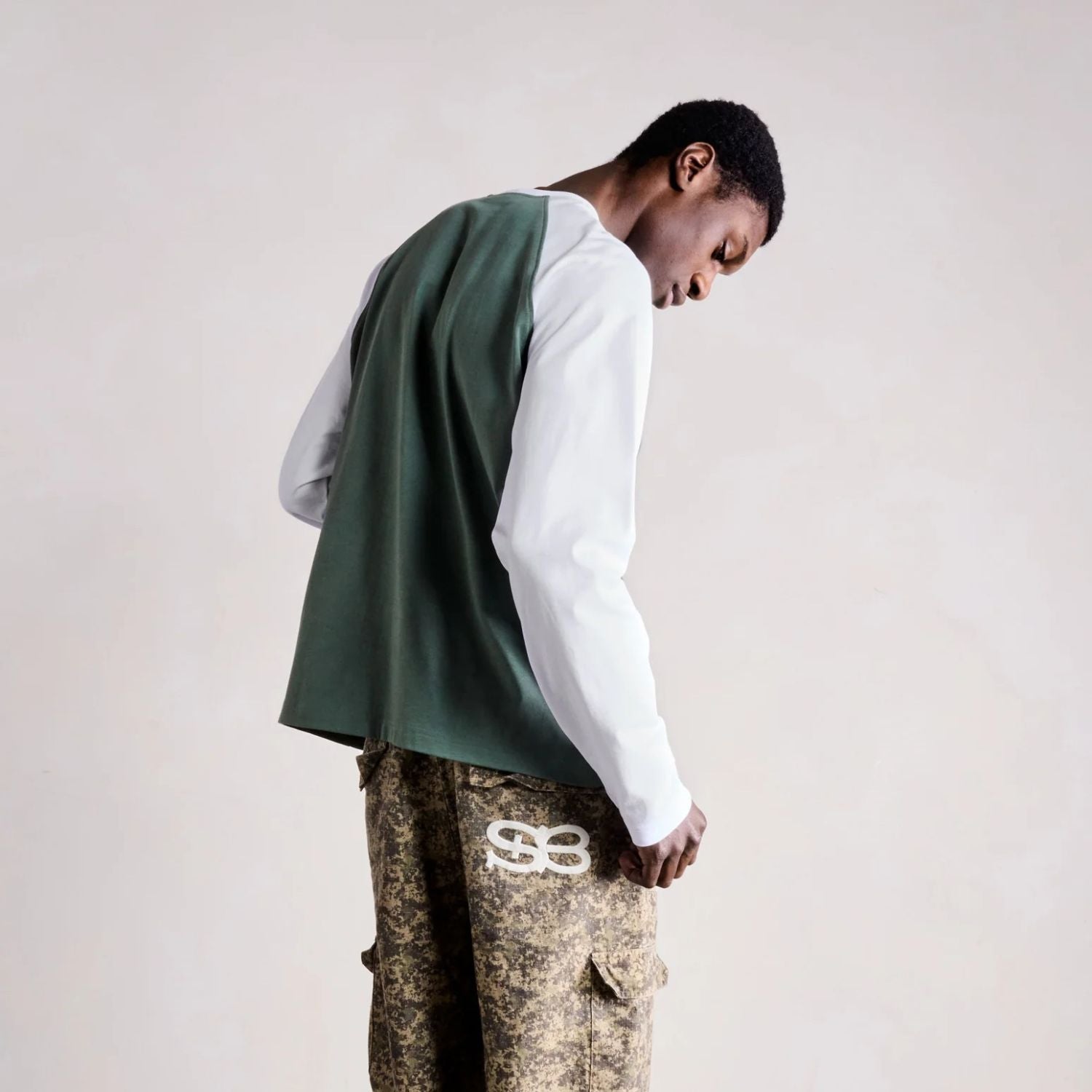 Saint Blanc Blend Logo Raglan Longsleeve T-shirt Groen/Wit