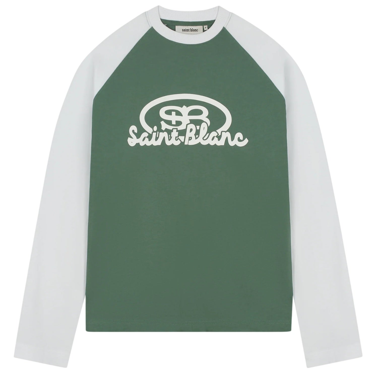 Saint Blanc Blend Logo Raglan Longsleeve T-shirt Groen/Wit