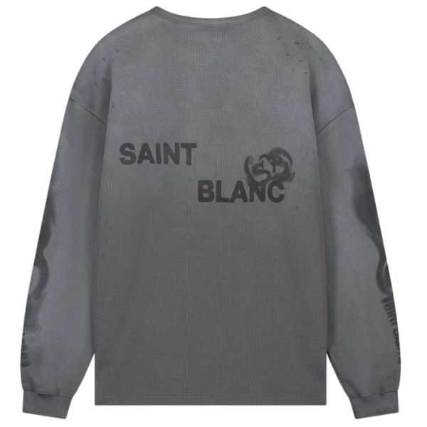 Saint Blanc Blur Waffle Knit Longsleeve T-shirt Grijs