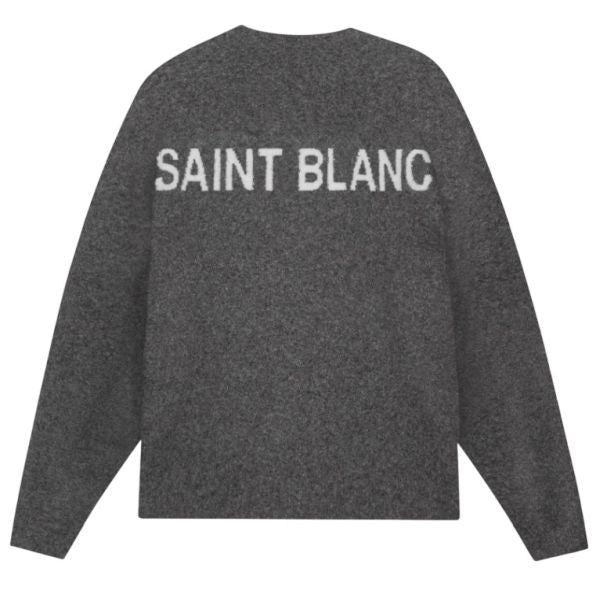Saint Blanc Classic Logo Alpaca Knit Sweater Antraciet