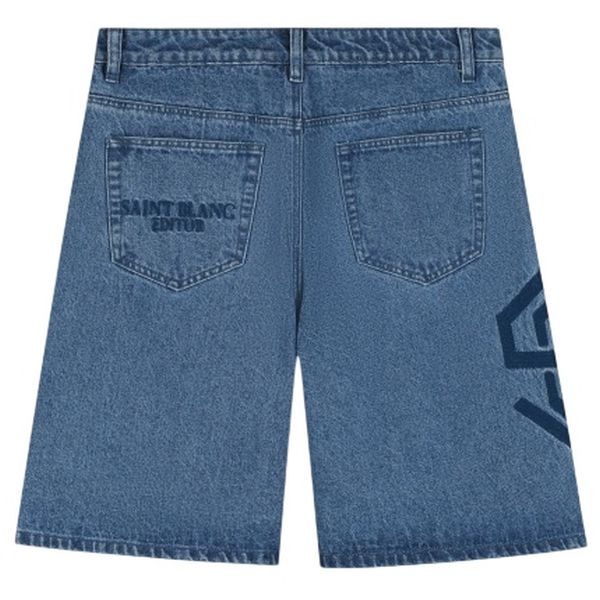 Saint Blanc Editor Denim Korte Broek Blauw