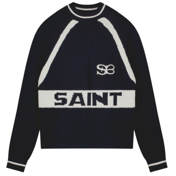 Saint Blanc Heavy Cycling Knit Sweater Donker Blauw
