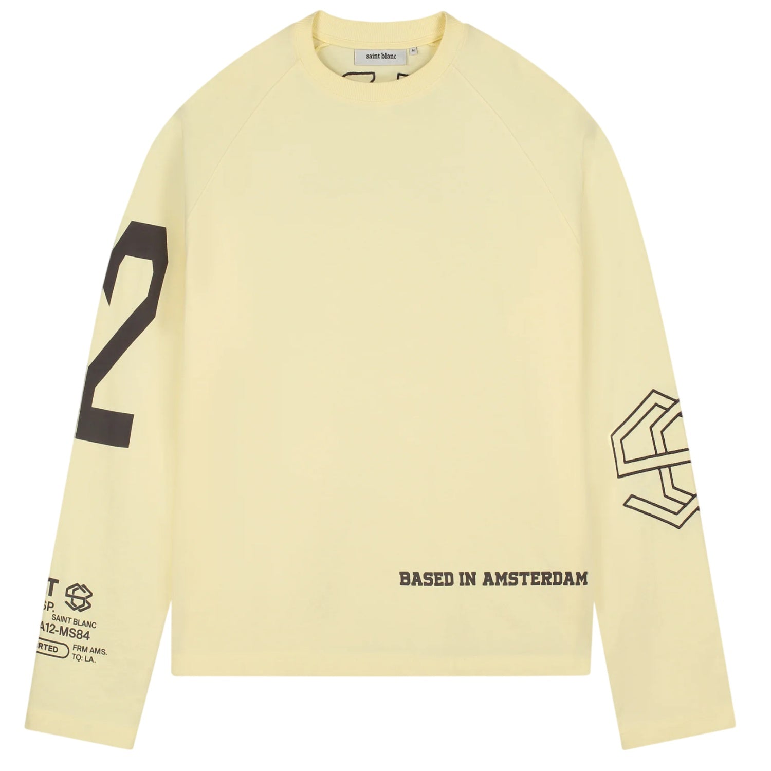 Saint Blanc Multi Logo Raglan Longsleeve T-shirt Geel