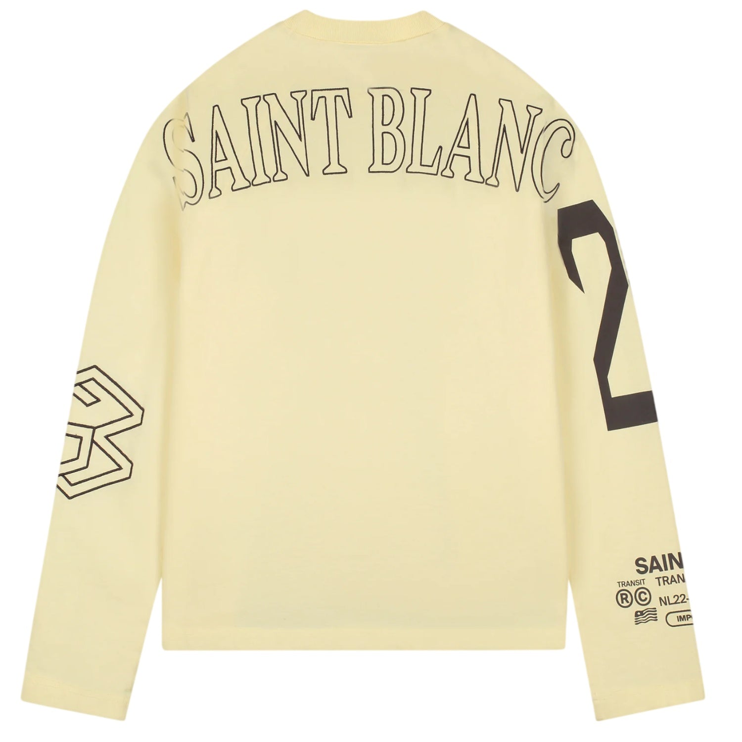 Saint Blanc Multi Logo Raglan Longsleeve T-shirt Geel