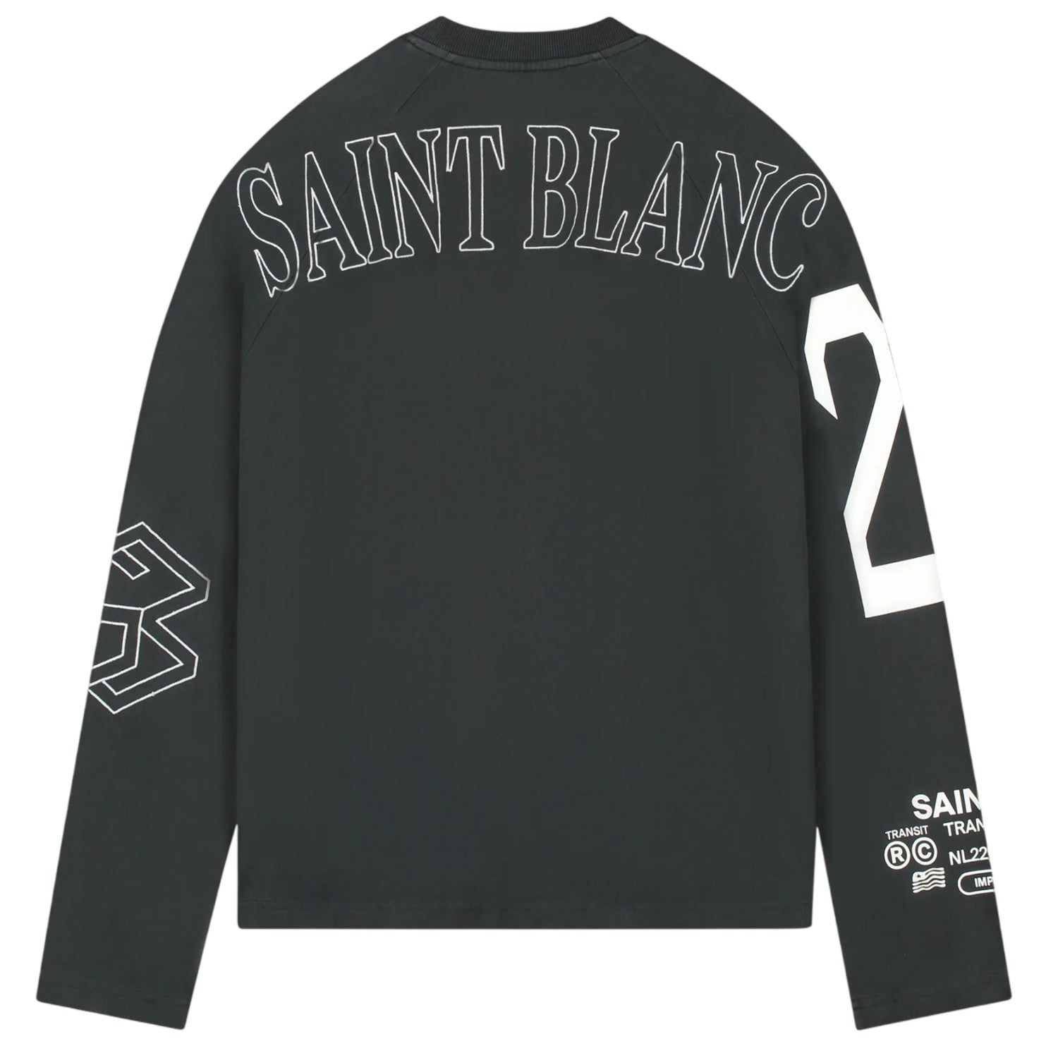 Saint Blanc Multi Logo Raglan Longsleeve T-shirt Zwart