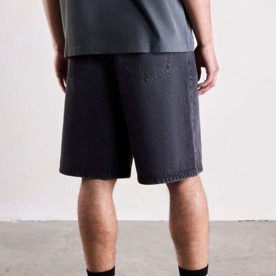 Saint Blanc Oval Logo Denim Korte Broek Zwart