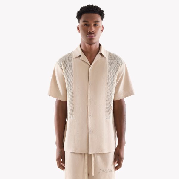 Saint Blanc Paneled Logo Overhemd Beige