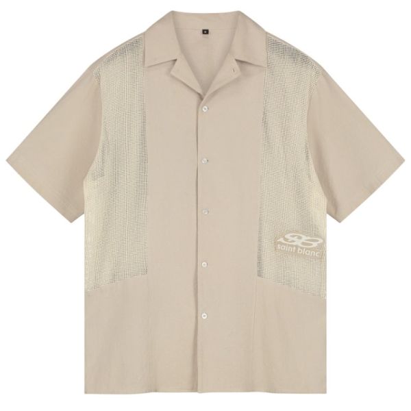 Saint Blanc Paneled Logo Overhemd Beige