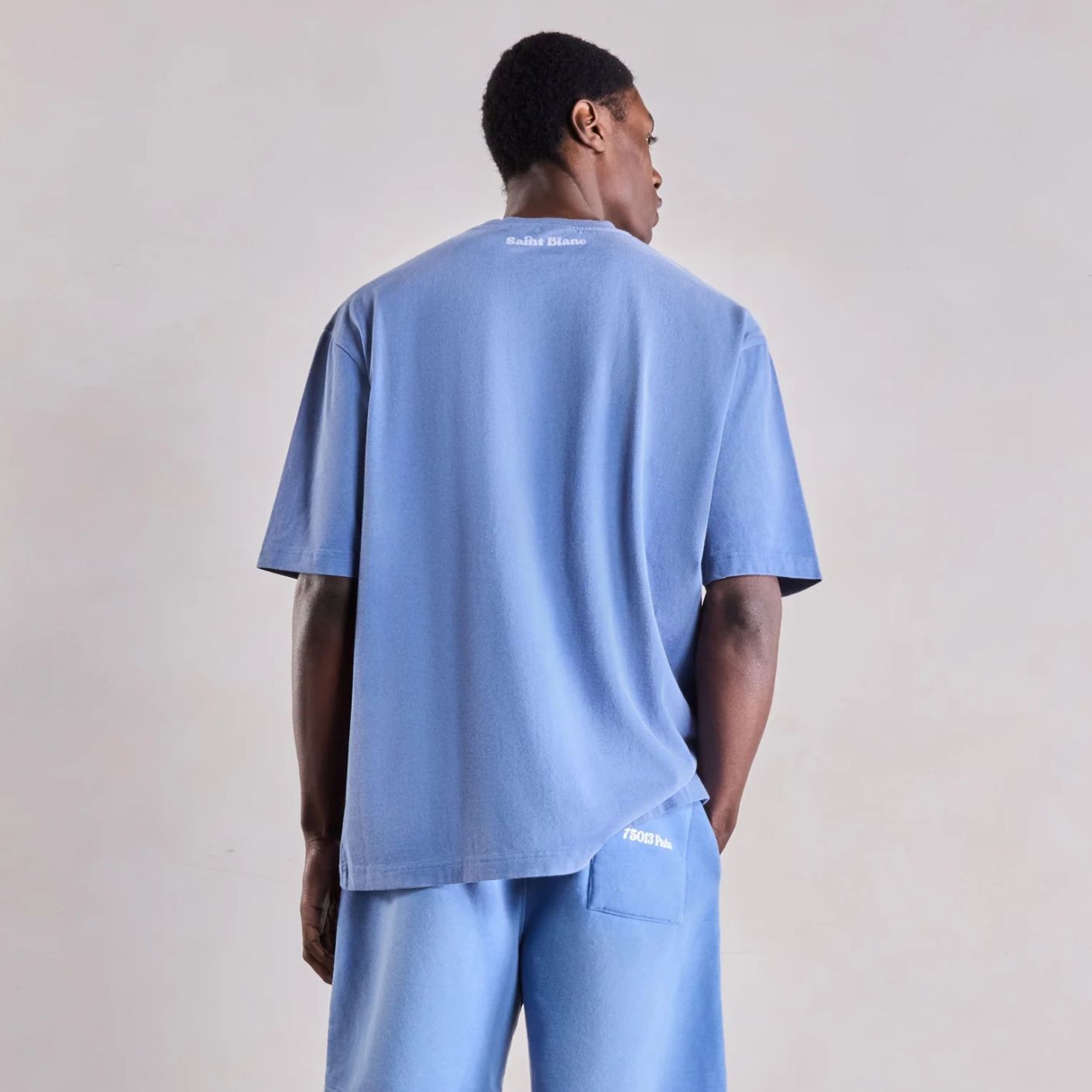 Saint Blanc Postcode T-shirt Licht Blauw