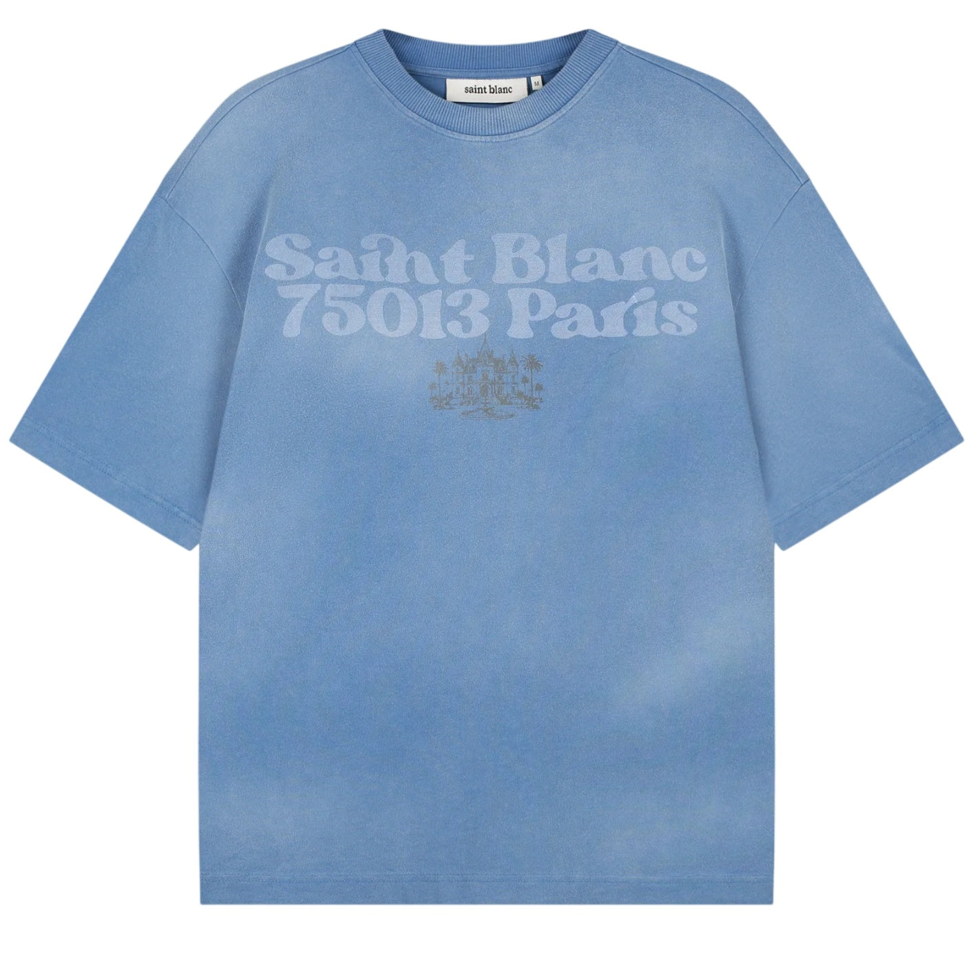 Saint Blanc Postcode T-shirt Licht Blauw