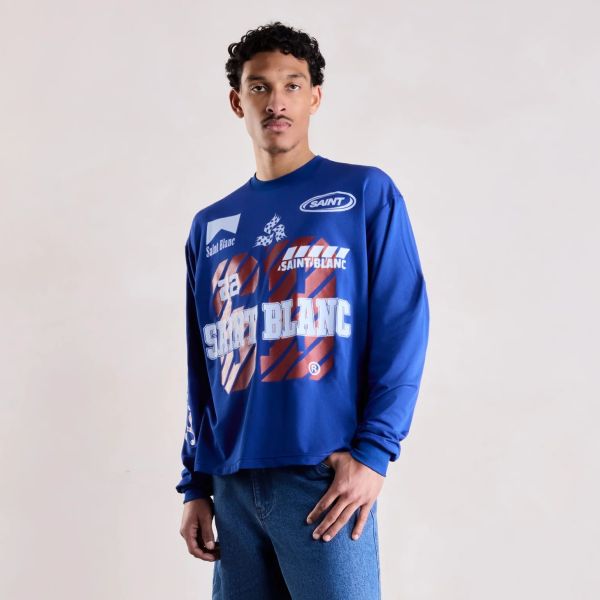 Saint Blanc Sponsorship Mesh Longsleeve Jersey Blauw