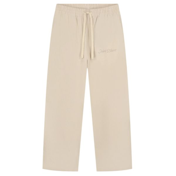 Saint Blanc Stitched Linen Broek Beige