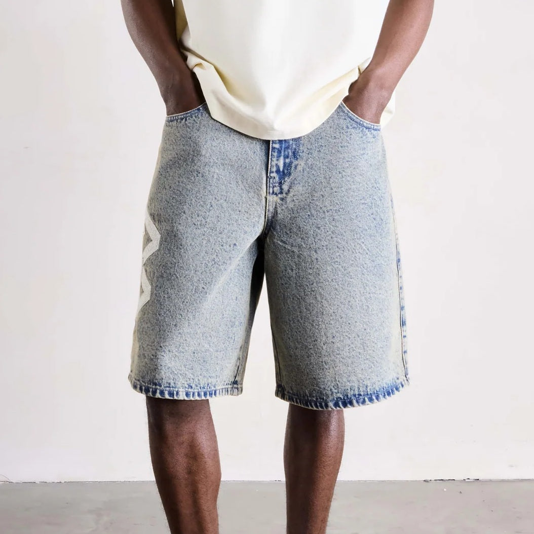 Saint Blanc Washed Denim Korte Broek Blauw