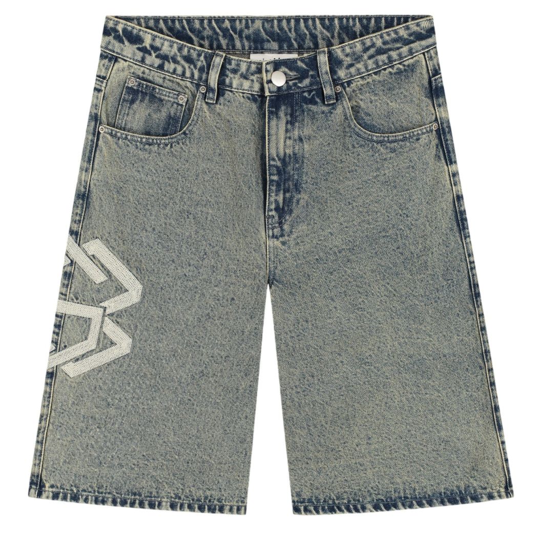 Saint Blanc Washed Denim Korte Broek Blauw