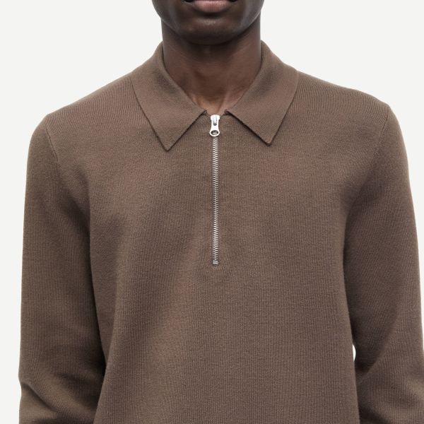 Samsøe Samsøe Guna Half Zip Sweater Bruin