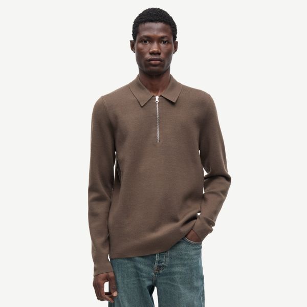 Samsøe Samsøe Guna Half Zip Sweater Bruin