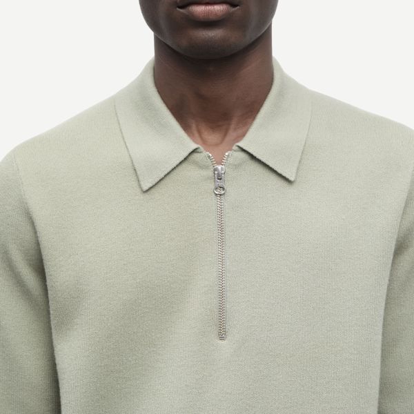 Samsøe Samsøe Guna Half Zip Sweater Licht Groen
