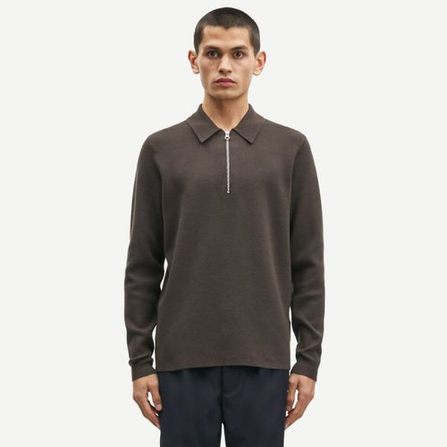 Samsøe Samsøe Guna Half Zip Sweater Bruin