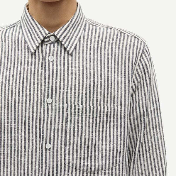 Samsøe Samsøe Liam Overhemd Navy/Wit