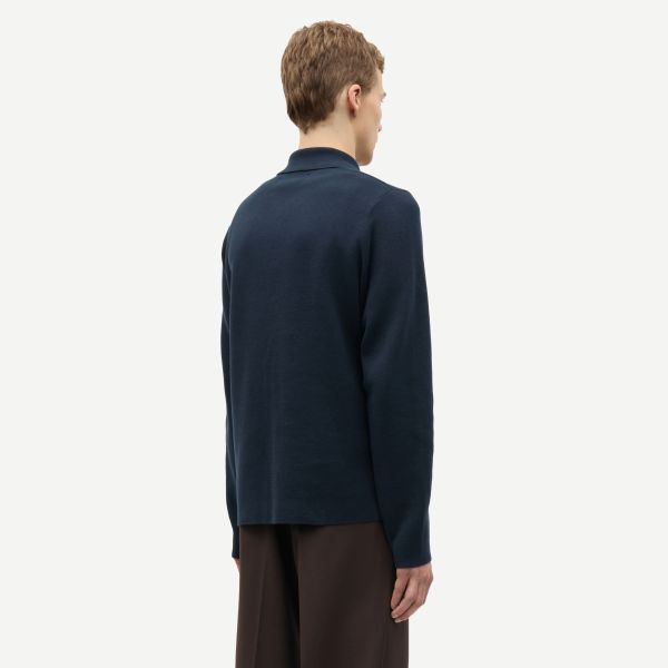 Samsøe Samsøe Saguna Half Zip Longsleeve Polo Navy