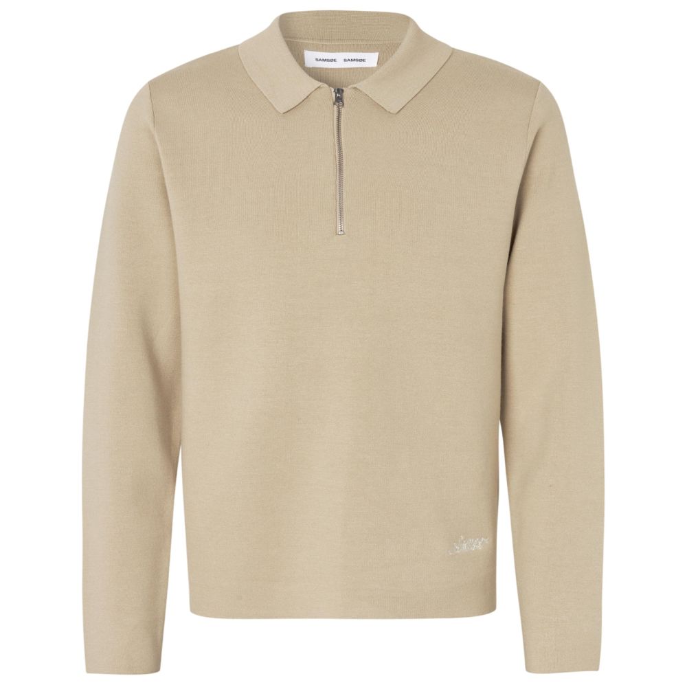 Samsøe Samsøe Samatt Half Zip Longsleeve Polo Beige