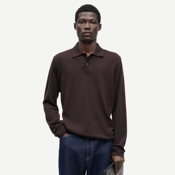 Samsøe Samsøe Sarowan Longsleeve Polo Bruin