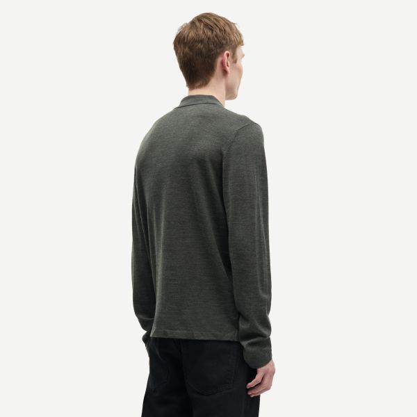 Samsøe Samsøe Sarowan Longsleeve Polo Donker Groen