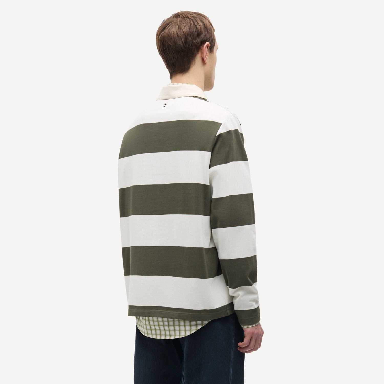 Samsøe Samsøe Sakevin Longsleeve Polo Donker Groen/Wit