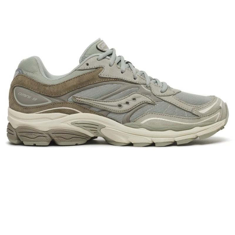 Saucony Progrid Omni 9 Suede Sneaker Grijs/Groen