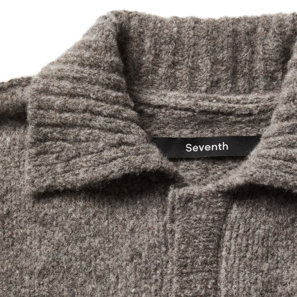 Seventh Wool Knit Polo Sweater Antraciet