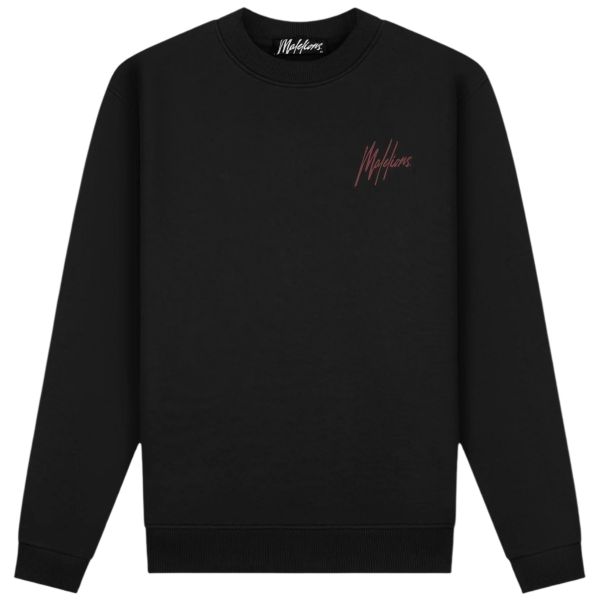 Malelions Striped Signature Sweater Zwart