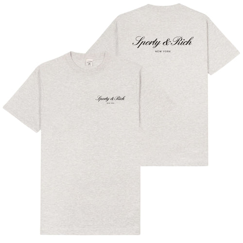 Sporty & Rich Signature NY T-shirt Grijs