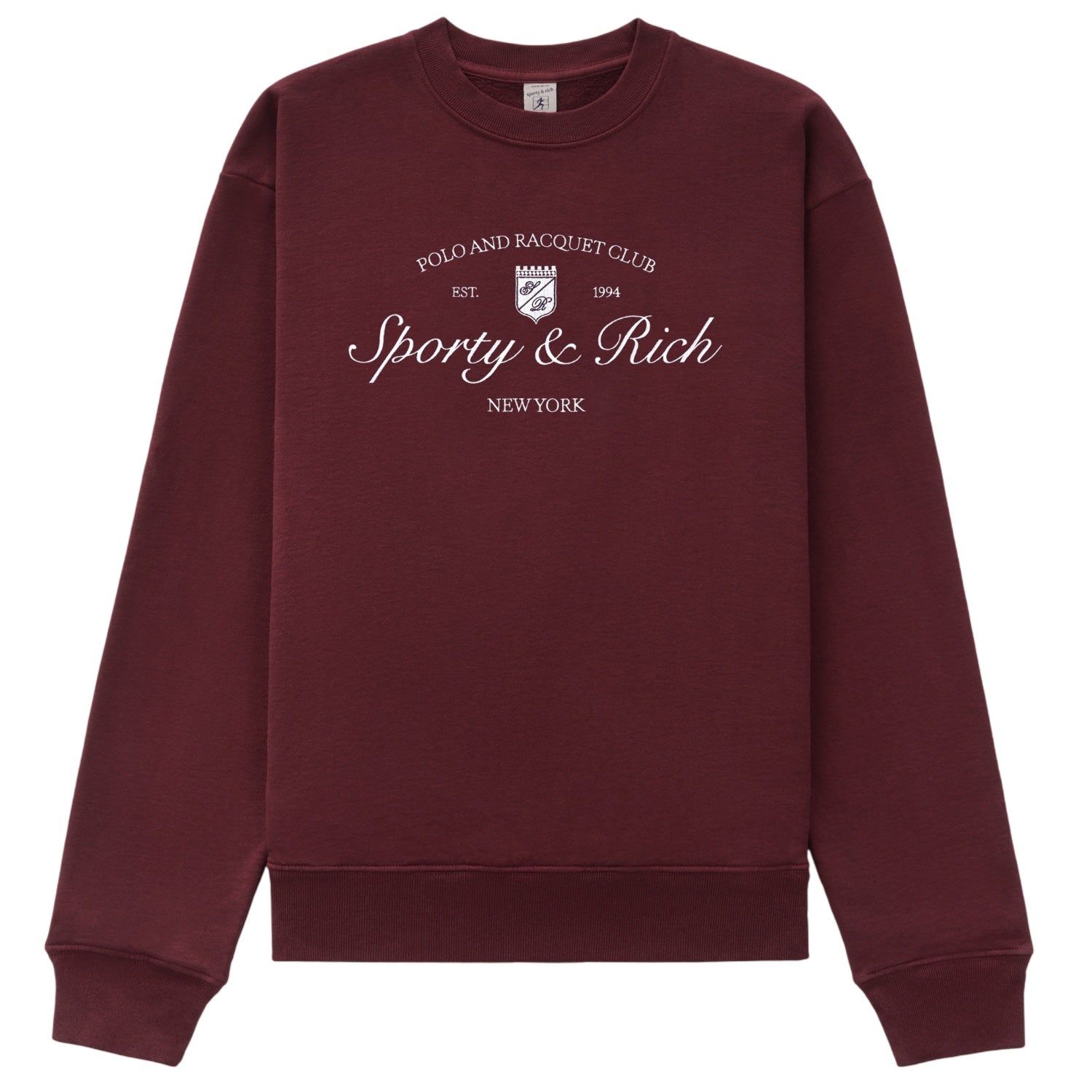 Sporty & Rich Syracuse Embroidered Sweater Bordeaux