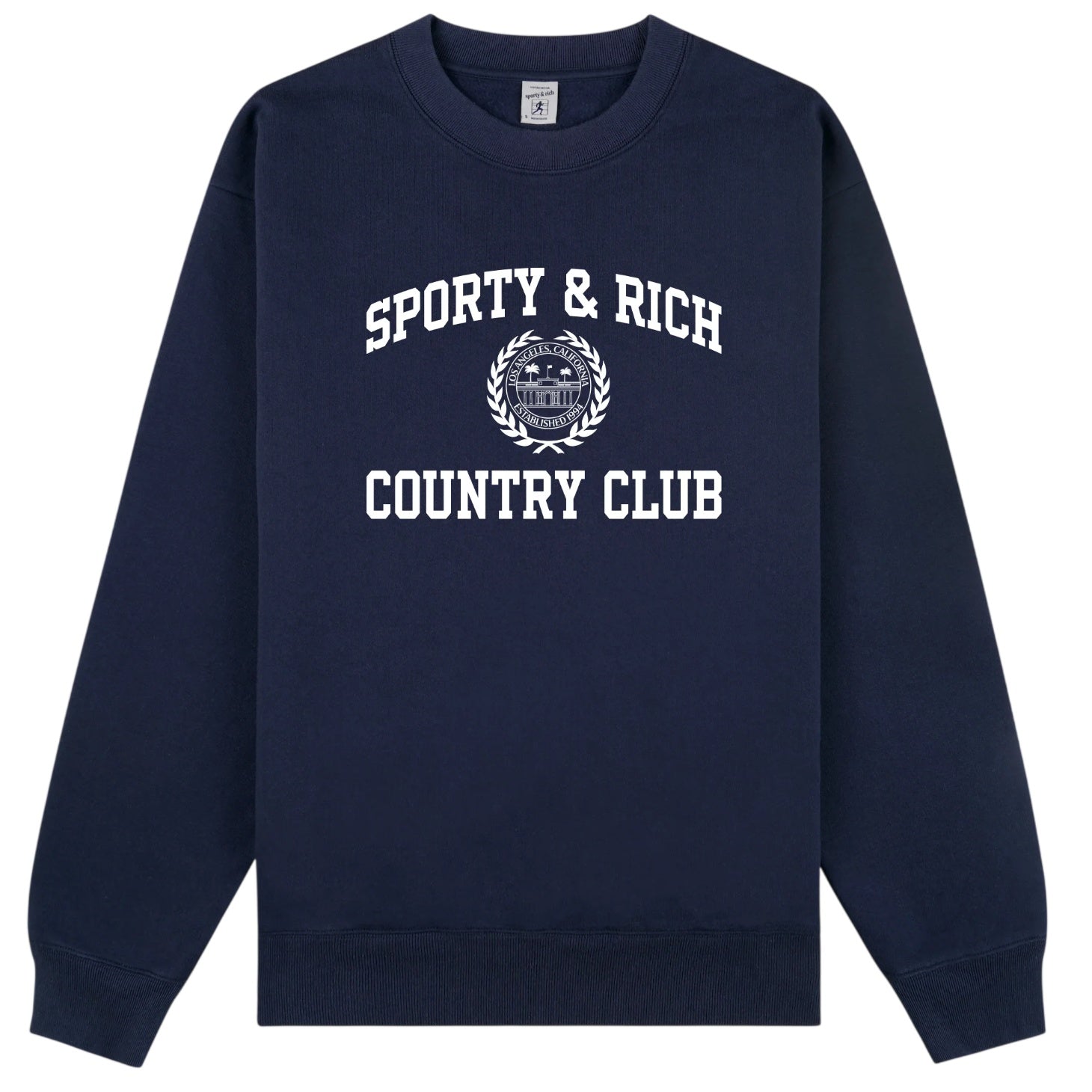 Sporty & Rich Varsity Crest Sweater Navy