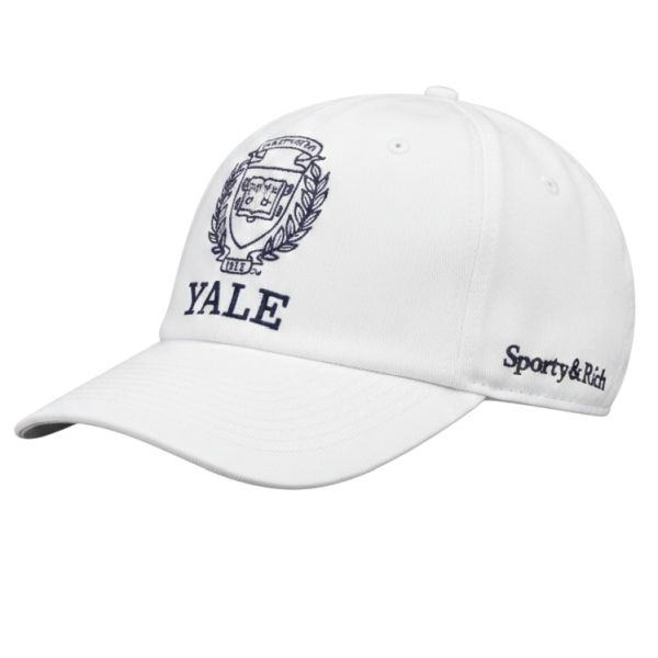 Sporty & Rich Yale Crest Cap Wit