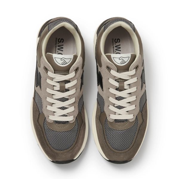 Stepney Workers Club Amiel S-Strike Suede Mix Sneaker Grijs