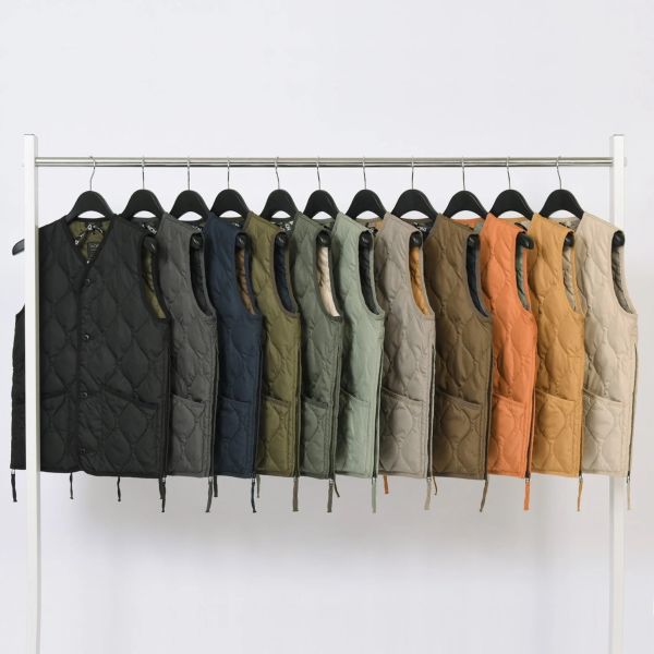 Taion Military Button V Neck Down Vest