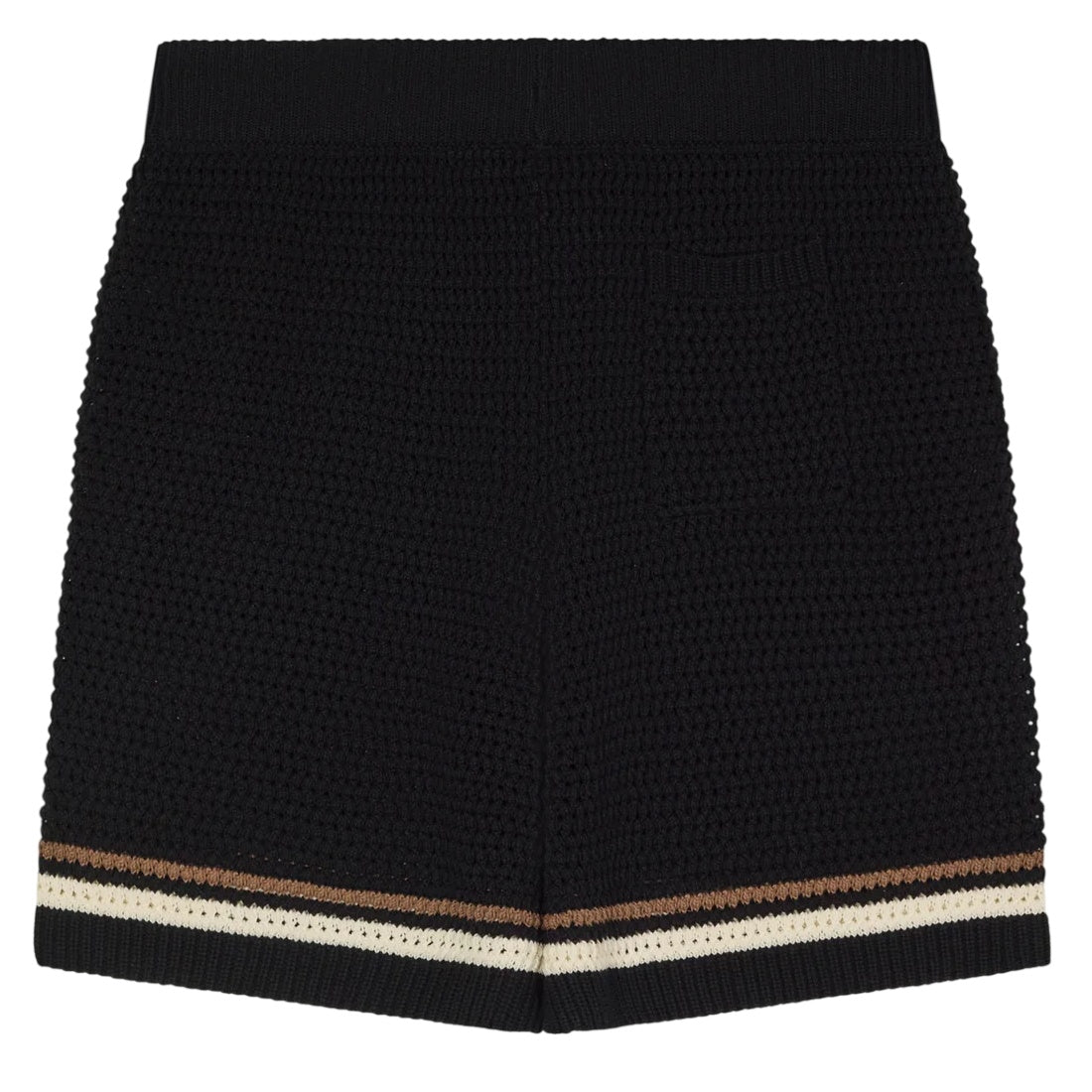 The Couture Club Crochet Knitted Stripe Korte Broek Zwart